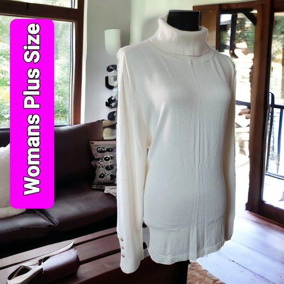 NWT JM COLLECTION Turtleneck Tunic Sweater XXL - Picture 1 of 8